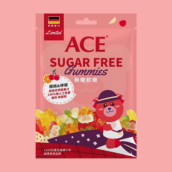 ACE Sugar Free Q軟糖-櫻桃檸檬
