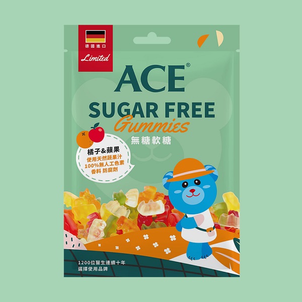 ACE Sugar Free Q軟糖-蘋果橘子